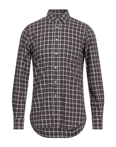 Xacus Man Shirt Burgundy Size 15 ½ Cotton In Black