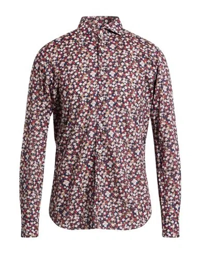 Xacus Man Shirt Burgundy Size 17 Cotton