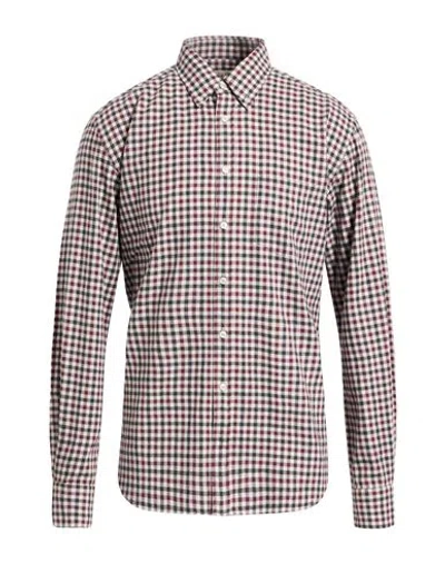 Xacus Man Shirt Burgundy Size 17 Cotton In Multi