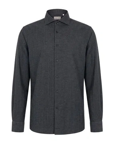 Xacus Man Shirt Charcoal Size 15 ¾ Lyocell, Cotton, Wool In Gray