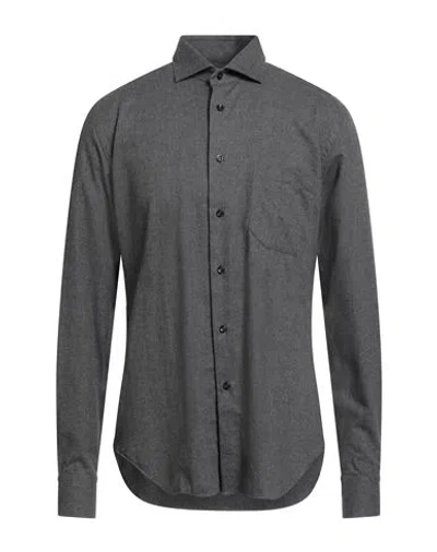 Xacus Man Shirt Charcoal Size 16 Cotton In Gray