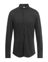 Xacus Man Shirt Charcoal Size 17 Cotton, Lyocell In Black