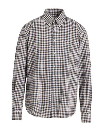 Xacus Man Shirt Chocolate Brown Size 16 ½ Cotton In Blue