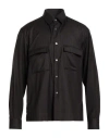 Xacus Man Shirt Chocolate Brown Size 16 ½ Virgin Wool In Multi