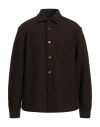Xacus Man Shirt Chocolate Brown Size Xxl Virgin Wool, Viscose In Brown