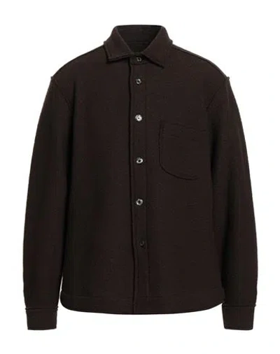 Xacus Man Shirt Chocolate Brown Size Xxl Virgin Wool, Viscose