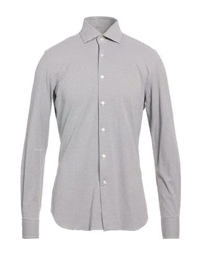 Xacus Man Shirt Dark Brown Size 15 ¾ Polyamide, Elastane In Gray