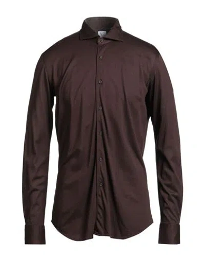 Xacus Man Shirt Dark Brown Size 16 ½ Cotton
