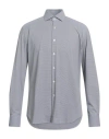 Xacus Man Shirt Dark Brown Size 16 ½ Cotton, Elastane In Gray