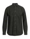 Xacus Man Shirt Dark Green Size 16 Cotton In Green