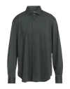 Xacus Man Shirt Dark Green Size 18 ½ Polyamide, Elastane In Green