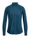 Xacus Man Shirt Deep Teal Size 16 ½ Cotton, Lyocell In Green