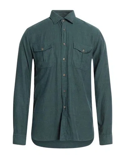 Xacus Man Shirt Deep Jade Size M Cotton In Green