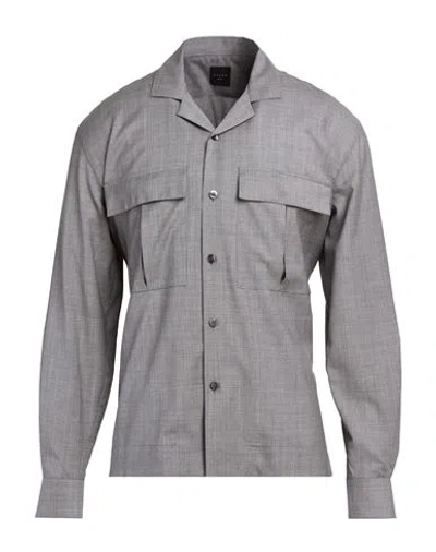 Xacus Man Shirt Grey Size 16 Virgin Wool In Gray