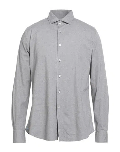 Xacus Man Shirt Grey Size 17 ½ Cotton, Elastane In Gray