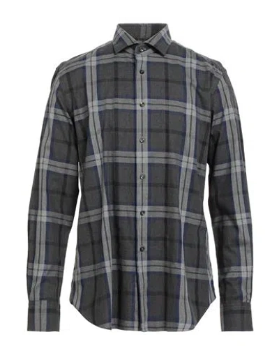 Xacus Man Shirt Grey Size 17 Cotton In Gray