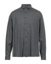 Xacus Man Shirt Grey Size 17 Cotton, Lyocell In Gray