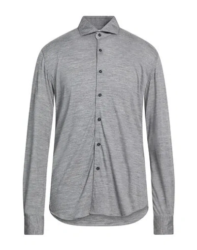 Xacus Man Shirt Grey Size 17 ½ Virgin Wool In Gray