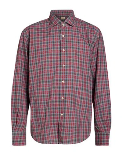 Xacus Man Shirt Grey Size 18 Cotton In Pink