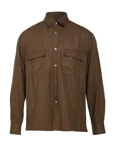 Xacus Man Shirt Khaki Size 15 ½ Lyocell In Beige