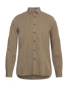 Xacus Man Shirt Khaki Size 16 Cotton In Beige