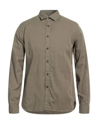 Xacus Man Shirt Khaki Size 17 Cotton In Beige