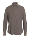 Xacus Man Shirt Khaki Size 17 Cotton In Gray