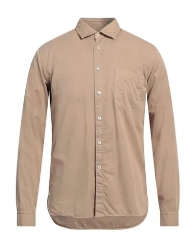 Xacus Man Shirt Khaki Size 17 ½ Cotton In Beige