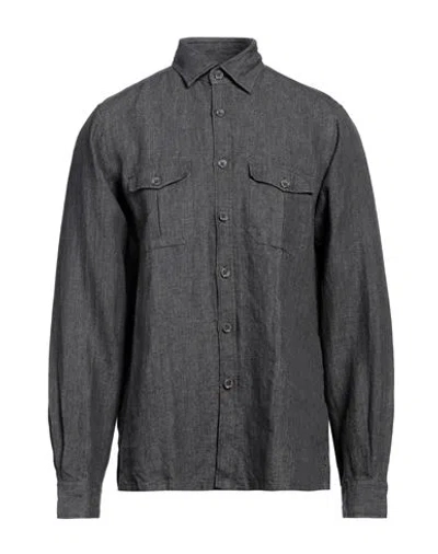 Xacus Man Shirt Lead Size L Linen In Grey
