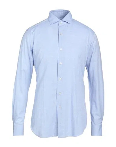 Xacus Man Shirt Light Blue Size 16 Lyocell, Cotton, Wool