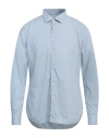 Xacus Man Shirt Light Blue Size 17 Cotton In Blue