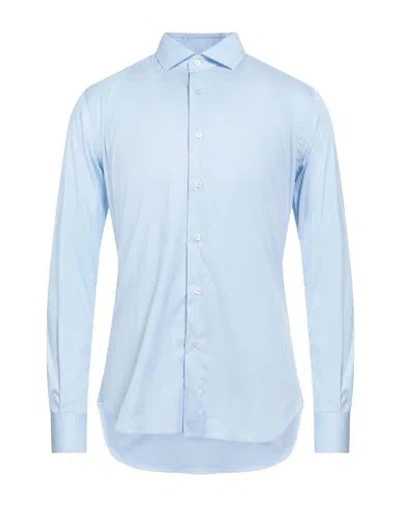 Xacus Man Shirt Light Blue Size 17 ½ Cotton, Polyamide, Elastane