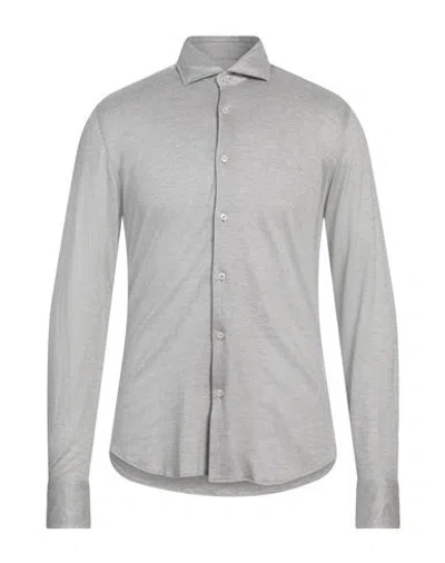 Xacus Man Shirt Light Grey Size 16 ½ Cotton, Lyocell In Gray