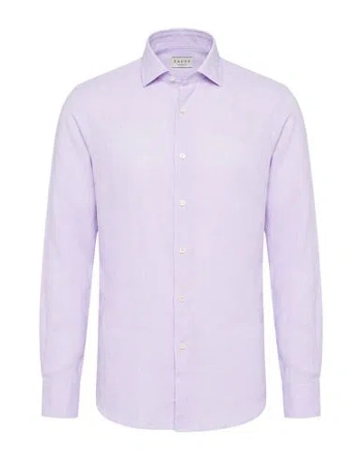 Xacus Man Shirt Lilac Size 18 Linen In Purple