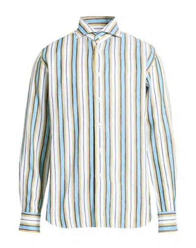 Xacus Man Shirt Marigold Size 17 Linen, Cotton In Multi