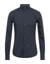 Xacus Man Shirt Midnight Blue Size 15 ½ Cotton, Polyamide, Elastane In Blue