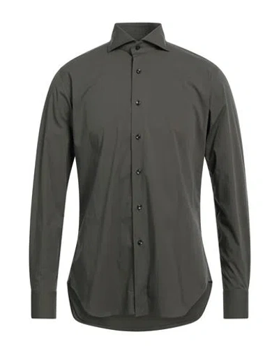 Xacus Man Shirt Military Green Size 16 ½ Cotton, Polyamide, Elastane