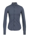 Xacus Man Shirt Navy Size 14 ½ Polyamide, Elastane In Navy Blue