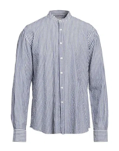 Xacus Man Shirt Navy Blue Size 17 Cotton, Linen
