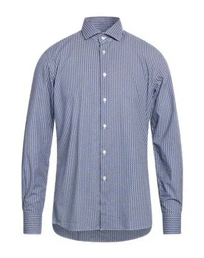 Xacus Man Shirt Navy Size 15 ¾ Cotton In Blue