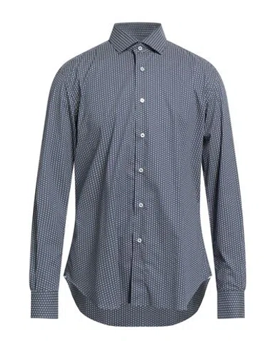 Xacus Man Shirt Navy Size 15 Cotton, Elastane
