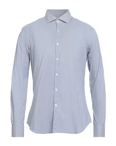 Xacus Man Shirt Navy Size 16 ½ Cotton, Polyamide, Elastane In Blue