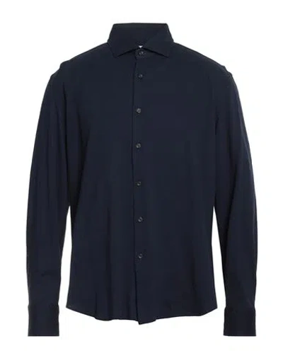 Xacus Man Shirt Navy Size 17 ½ Cotton In Blue