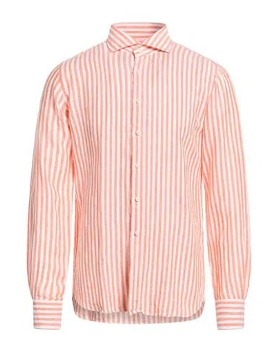 Xacus Man Shirt Orange Size 15 ½ Cotton, Polyester In Pink