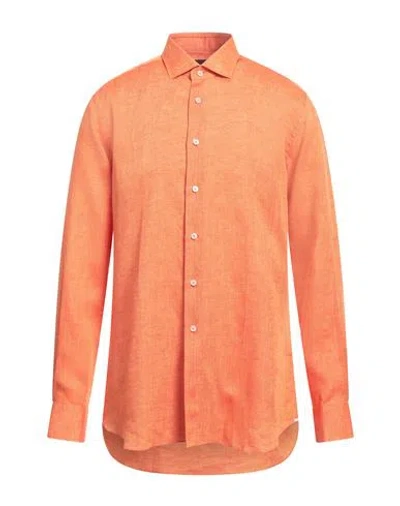 Xacus Man Shirt Orange Size 16 ½ Cotton
