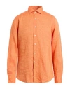 Xacus Man Shirt Orange Size 17 Linen
