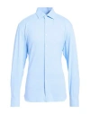Xacus Man Shirt Pastel Blue Size 17 ½ Polyamide, Elastane In Blue