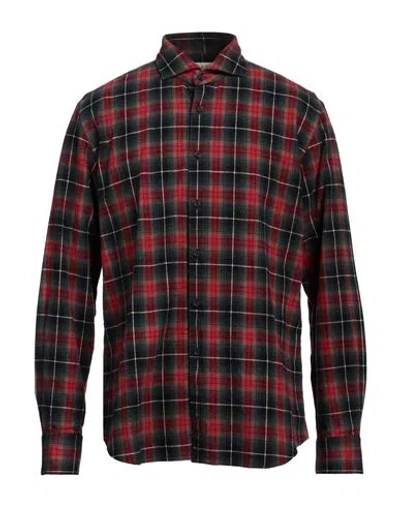 Xacus Man Shirt Red Size 17 Cotton