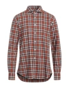 Xacus Man Shirt Rust Size 17 Cotton In Red