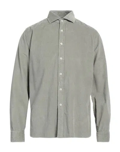 Xacus Man Shirt Sage Green Size 17 Cotton In Sage Green